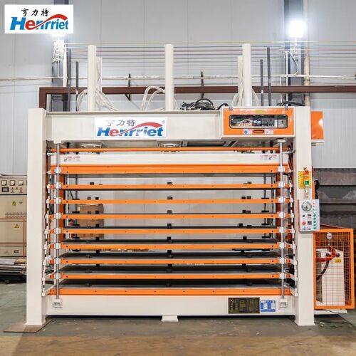 HRY48-50T 8-Layer Hot Press Machine | 50T Thermal Oil Heating Press for Russian Composite Panel & Wooden Door Production