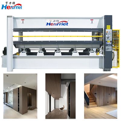 comprar Se prensan varios tipos de materiales decorativos de madera con una máquina automática de prensado en caliente de doble capa para pegar chapa Fabricación en línea