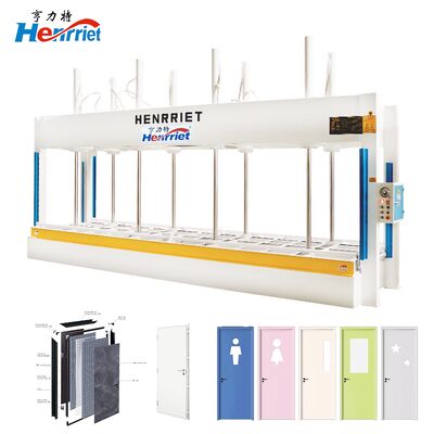 comprar Máquina de prensado en frío sincronizada de 8 cilindros personalizada con presión máxima de 50 T y placas de trabajo personalizables para puertas de fibra de carbono Fabricación en línea