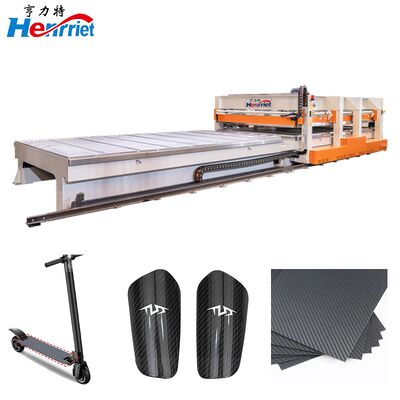 comprar Máquina de prensado caliente móvil de 100 T de presión máxima de estilo de pórtico con tamaño de placa de 5200 mm x 2800 mm Fabricación en línea