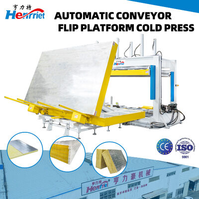 buy 50T Maximum Pressure Hydraulic Cold Press Machine with 800mm Processing Thickness and Automatic Conveying Turning Platform for Sandwich Panel Production online manufacture