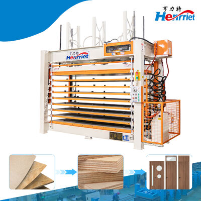 Kopen 8-laags hydraulische warmpersmachine met een maximale druk van 50T en een werkplaat van 2500x1300mm voor deurproductielijn online vervaardiging