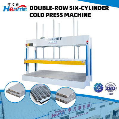 خرید فشار 50T حداکثر دو ردیف 6 سیلندر فشار سرد هیدرولیک با صفحه کار 4000 × 2000 میلی متر برای پردازش پنل عسل تولید آنلاین