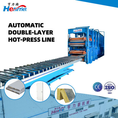 buy Double-Deck Hot Press Machine with 100 Tons Maximum Pressure and Auto Feeding Conveyor for 2 Layers Production online manufacture