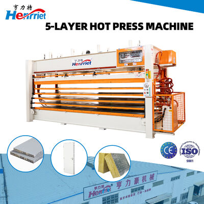 Comprar Máquina de prensado hidráulico de 5 capas con presión máxima de 160 toneladas y calefacción por circulación de aceite térmico Fabricación en línea