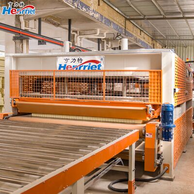 Automatic hot press production line for melamine-faced wood veneer panels