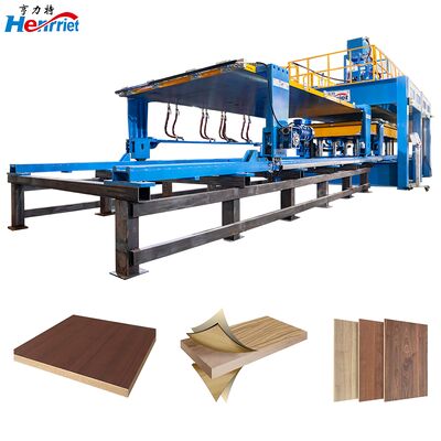 Production of particleboard unpainted ecological board dual station movable slide hot press machine