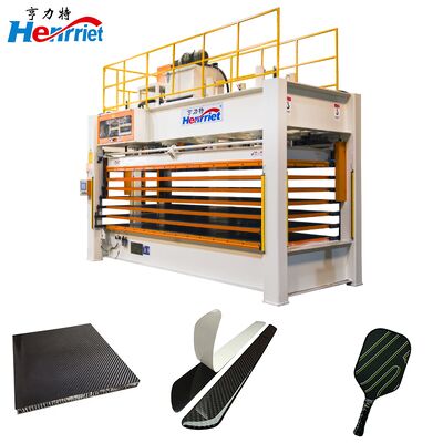 6-layer hot press machine for carbon fiber composites with 3800mm*1350mm board size and 160 T maximum pressure