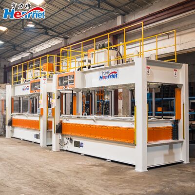 Multi-layer hot press machine with 160 T maximum pressure 6-layer working level and 80℃ maximum temperature for sandwich panels and cold storage panels