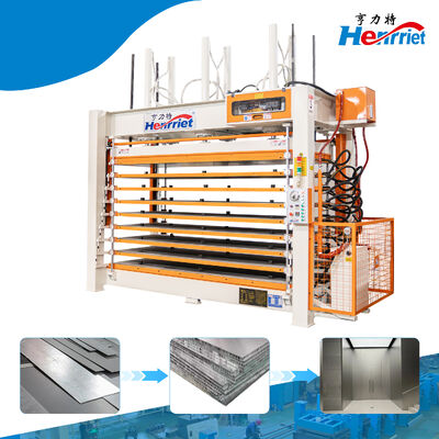 8 Layer Hydraulic Hot Press Machine with 50T Maximum Pressure and 2500*1300*42mm Work Platen Size for Aluminum Honeycomb Panel Manufacturing