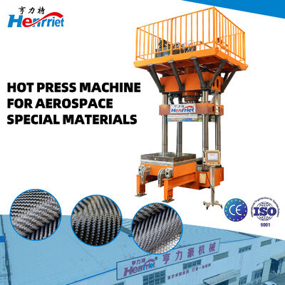315 Ton Hydraulic Hot Press Machine with 1200mm x 1200mm Plate and Adjustable 500℃ Temperature for Aerospace Composites