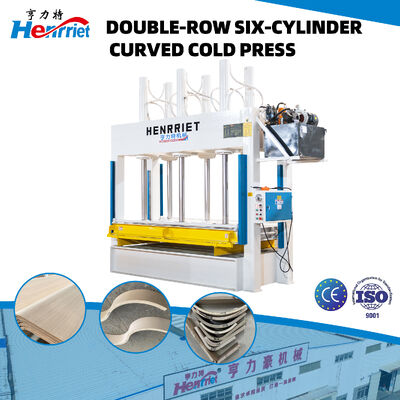 150 Ton Double-Row Six-Cylinder Hydraulic Cold Press Machine with 3000×1500mm Press Plate for Curved Wood and MDF Panels