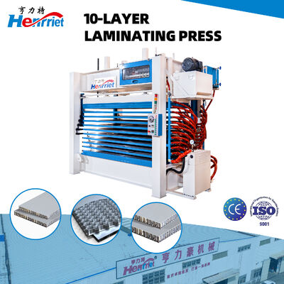 10-Layer Hydraulic Hot Press Machine with 100T Pressing Capacity and Electric Heating for Honeycomb Panel Lamination