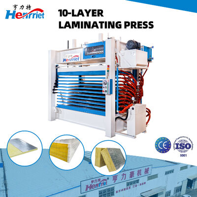 10-Layer Electric Heating Hydraulic Hot Press Machine with 100T Maximum Pressure for Composite Material Panel Laminating