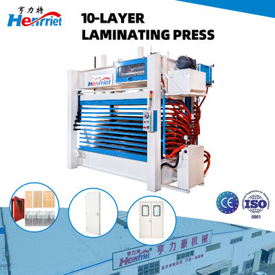 10-Layer Hydraulic Hot Press Machine with 2500×1300mm Pressing Platform and 100T Maximum Pressure for Composite Door Processing