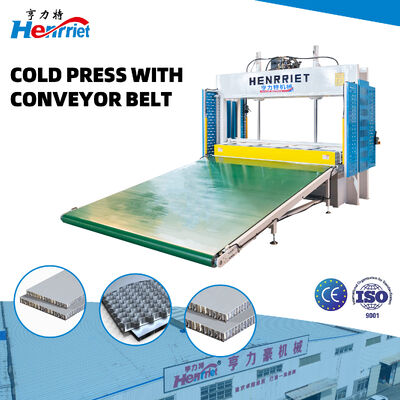 Hydraulic Cold Press Machine with 2500×1400mm Pressure Plate Size, 20T Maximum Pressure and Integrated Conveyor System