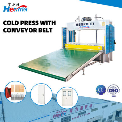 20T Maximum Pressure Cold Press Machine with 2500mm Processing Length and Inclined Belt Conveyor for Panel Pressing