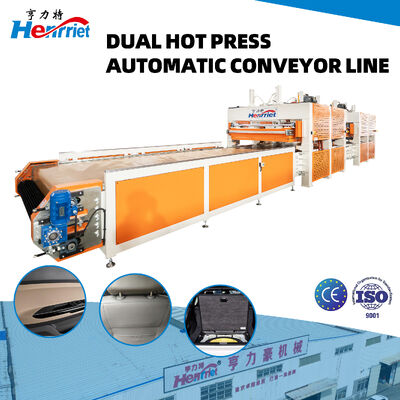Continuous Hot Press Conveyor Line with 150℃ Maximum Temperature and 100 Ton Maximum Pressure, PLC + Touch Screen Control